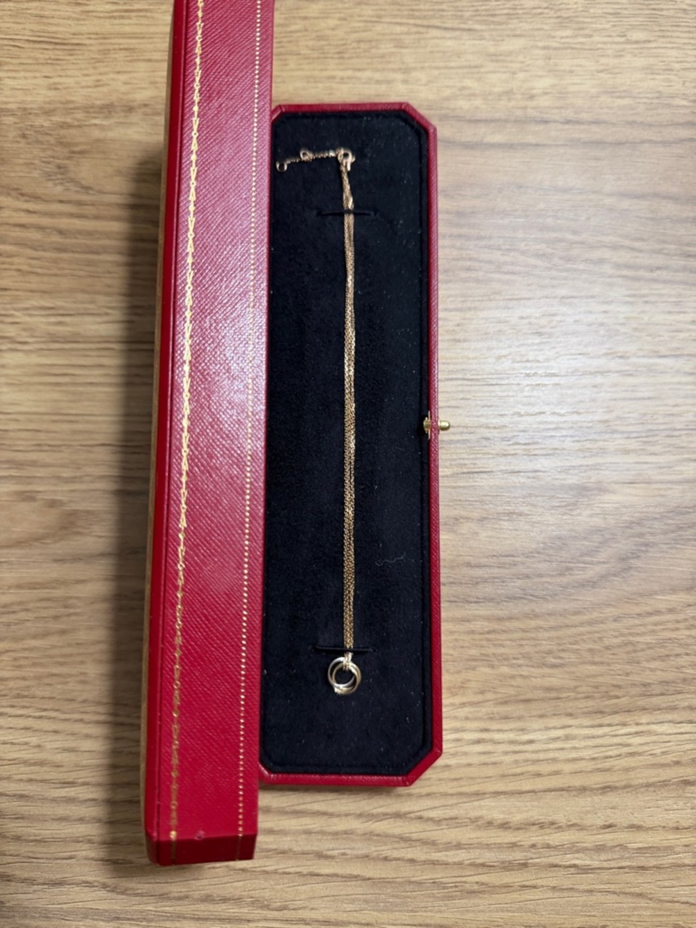 Cartier Trinity Pendant Necklace Mini Model Gold Double-Ring Pendant Necklace